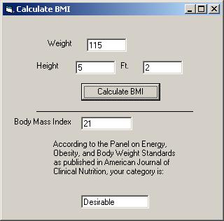 Body Mass Index Screen
                          Image